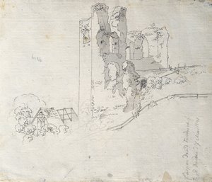 与农舍屋顶的废墟 作者 卡斯珀·大卫·弗里德里希（Caspar David Friedrich）